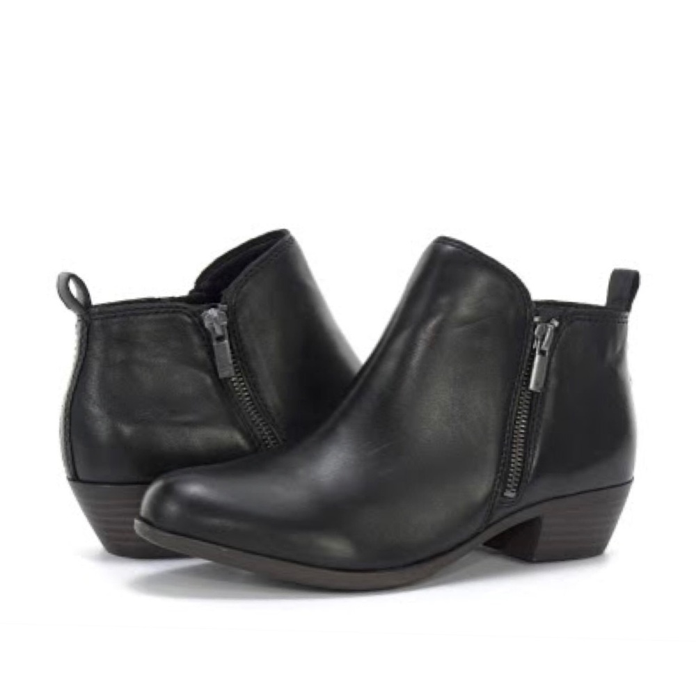 Lucky Brand “Basonta” black leather booties